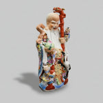 Vintage Famille Rose Porcelain Shou Xing Statue