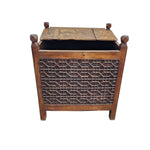 Heritage Solid Wood Carved Jali Storage Trunk Chest