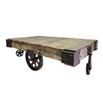 Industrial Reclaimed Timber Factory Cart Coffee Table by KARE