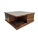 Handcrafted Sheesham Wood Coffee Table with Storage