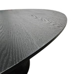 Minimalist Round Black Wooden Pedestal Dining Table