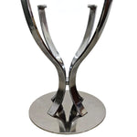 Sculptural Chrome and Glass Round Dining Table