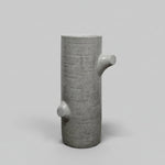 Tree Trunk Inspired Grey Crackle Glaze Ceramic Cylindrical Vase Medium