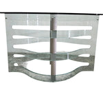 Fiam Italy Retro Sculptural Curved Glass Oval Dining Table