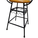 Artisan Scrollwork Wrought Iron High Bar Stool