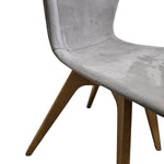 Bo Concept Mid-Century Style Grey Fabric Dining Chair with Wooden Base