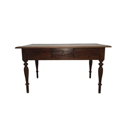 Rustic Solid Wood Table with Turned Legs