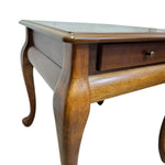 Classic Queen Anne Style Mahogany Tone Single Drawer Side Table