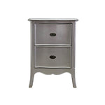 Glamorous Silver Leaf French Provincial Bedside Table