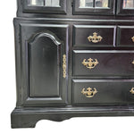 Vintage Style Classic Black Wooden Display Cabinet and Hutch