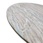 Sculptural Postmodern Round Marble Coffee Table With Spherical Feet