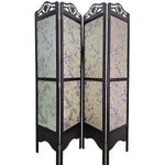 Floral Four-Panel Lightweight Folding Room Divider Screen