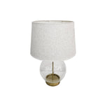 Luminous Clear Glass Globe Table Lamp with Brushed Brass Base