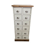 Marina Homes Rustic 12-Drawer Apothecary Storage Slim Tallboy