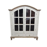 Rustic French Provincial White Display Cabinet