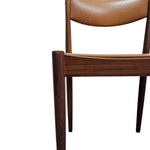 Classic Danish-Style Cognac Faux Leather Chair
