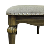 Home Center Lexington Classic Fabric Upholstered Wooden Dressing Stool