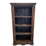 Vintage Indian Carved Solid Wood Bookcase