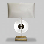 Art Deco Brass and Glass Disc Table Lamp
