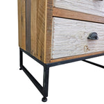 Rustic Industrial Two-Drawer Reclaimed Wood Nightstand