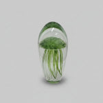Captivating Green Jellyfish Art Glass Sculptural Paperweight