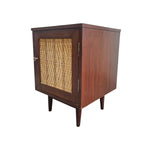 Bohemian Woven Rattan Wood Bedside Table