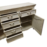Provincial Charm Hand-Distressed Cream Sideboard Cabinet