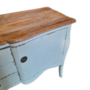 Charming Vintage-Style Sideboard with Distressed Mint Finish