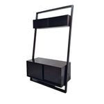 Architectural Charcoal Black Wooden Ladder TV Stand and Bookshelf