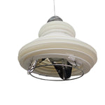 Faretto Singer Mid-Century Louvred Layered White Pendant Lamp