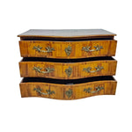 Heritage Inlaid Kingwood Three Drawer Serpentine Commode Chest