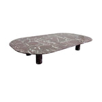 ROSSO LEVANTO Luxury Dark Reddish Brown Marble Oval Coffee Table