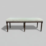 The One Vintage Style Cream Upholstered Long Bench with Fluted Legs