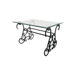 Wrought Iron Scrollwork Glass Top Coffee Table