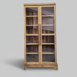 Rustic Reclaimed Timber Glass Two-Door Display Cabinet