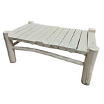 Coastal White Washed Solid Wood Outdoor Lounge Set with Ochre Cushions
