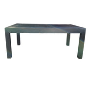 Modern Dark Wood Dining Table with Grooved Detail