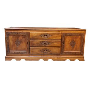 Artisan Hand-Carved Solid Wood Entertainment Console