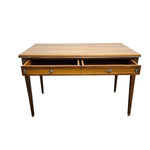 Elegant Neoclassical Style Wooden Desk with Silver Accents