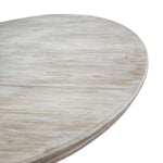 Vintage Rustic Round Pedestal Dining Table with Glass Top