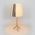 Chic Bamboo-Inspired Gilded Tripod Table Lamp