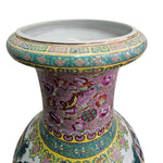 Grand Vintage Chinese Polychrome Porcelain Floor Vase