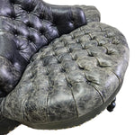 Marina Home Grand Chesterfield Tufted Leather Borne Settee