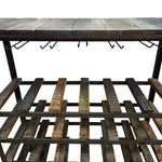 Industrial Rustic Reclaimed Wood Wine Rack & Bar Console