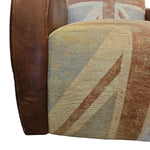Bold British Heritage Union Jack Fabric and Leather Club Armchair