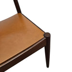 Classic Danish-Style Cognac Faux Leather Chair