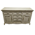 Provincial Charm Hand-Distressed Cream Sideboard Cabinet