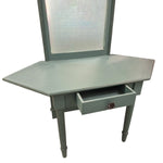 Upcycled Sage Green Wooden Dressing Table with Mirror