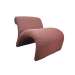Sculptural Mauve Bouclé Wave Lounge Chair