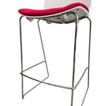 Alba Race Contemporary Red and White High Bar Stool